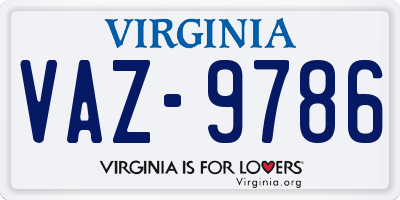 VA license plate VAZ9786