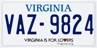VA license plate VAZ9824