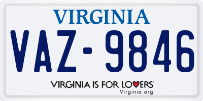 VA license plate VAZ9846