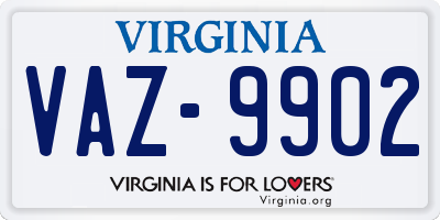 VA license plate VAZ9902