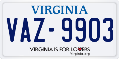 VA license plate VAZ9903
