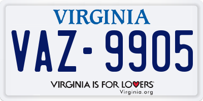 VA license plate VAZ9905
