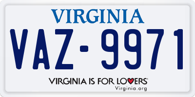 VA license plate VAZ9971