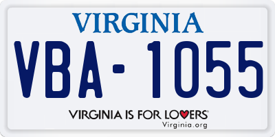 VA license plate VBA1055