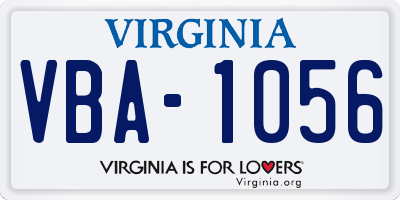 VA license plate VBA1056