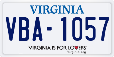 VA license plate VBA1057