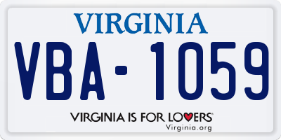 VA license plate VBA1059