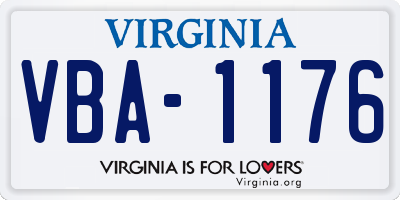 VA license plate VBA1176