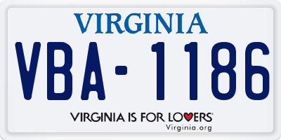 VA license plate VBA1186