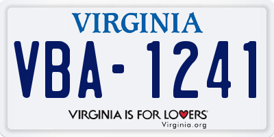 VA license plate VBA1241