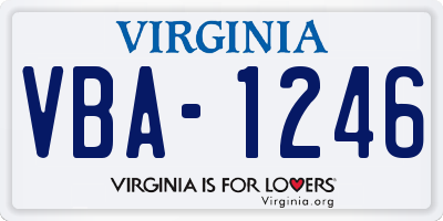 VA license plate VBA1246