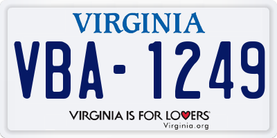 VA license plate VBA1249