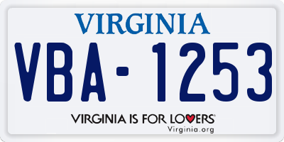 VA license plate VBA1253