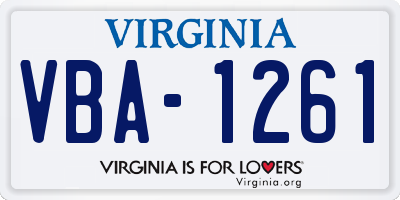 VA license plate VBA1261