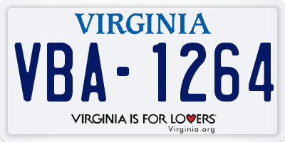 VA license plate VBA1264