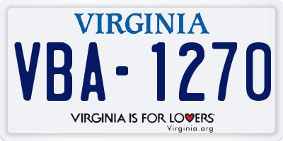 VA license plate VBA1270