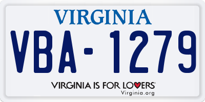 VA license plate VBA1279