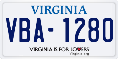 VA license plate VBA1280