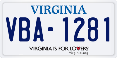 VA license plate VBA1281