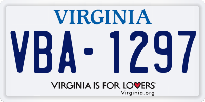 VA license plate VBA1297
