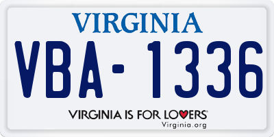 VA license plate VBA1336