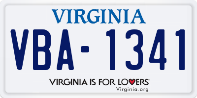 VA license plate VBA1341