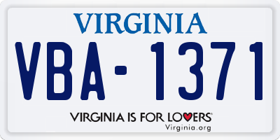 VA license plate VBA1371
