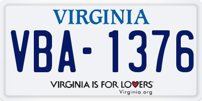 VA license plate VBA1376