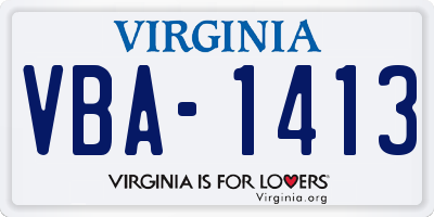 VA license plate VBA1413