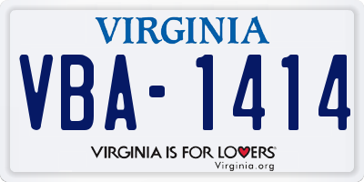 VA license plate VBA1414