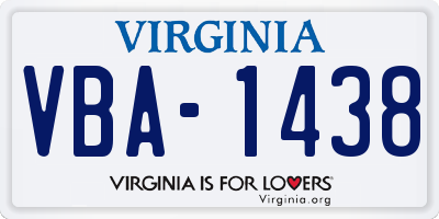 VA license plate VBA1438