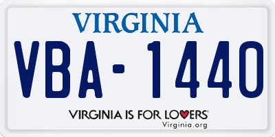 VA license plate VBA1440