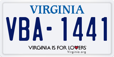VA license plate VBA1441