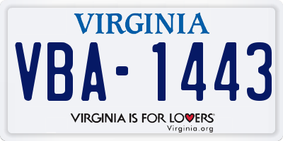 VA license plate VBA1443