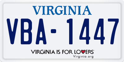 VA license plate VBA1447