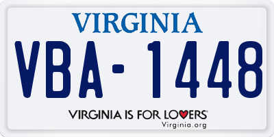 VA license plate VBA1448