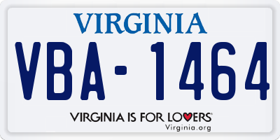 VA license plate VBA1464