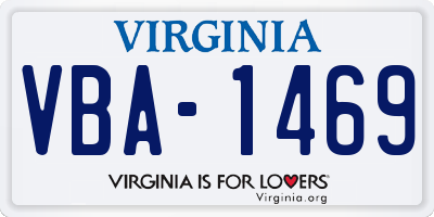 VA license plate VBA1469