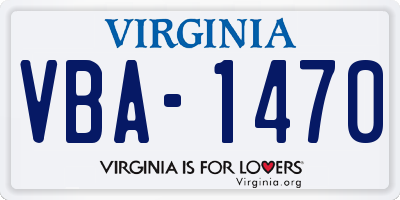 VA license plate VBA1470