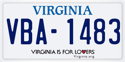 VA license plate VBA1483