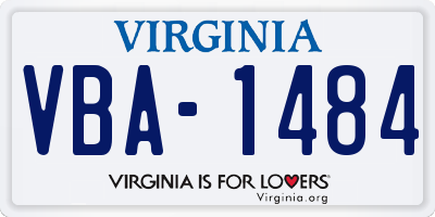 VA license plate VBA1484