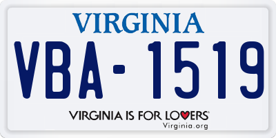 VA license plate VBA1519