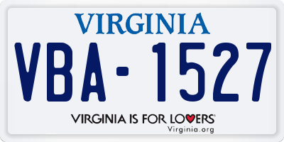VA license plate VBA1527