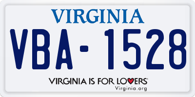 VA license plate VBA1528