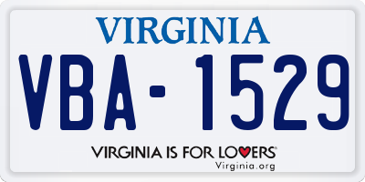 VA license plate VBA1529