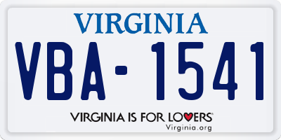 VA license plate VBA1541