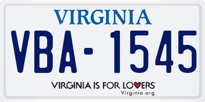 VA license plate VBA1545