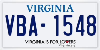 VA license plate VBA1548