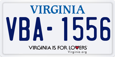 VA license plate VBA1556