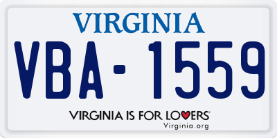 VA license plate VBA1559